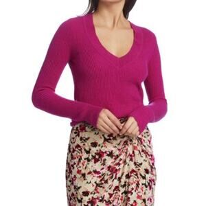 Rag & Bone 'Pierce' Pink Cashmere Slim-Fit V Neck Sweater Size XS